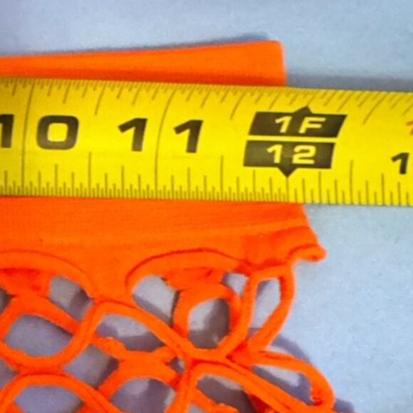 FIT IN Orange Stretchy Bike Athletic Workout Women's Shorts Cutout Waist SM/MED - Picture 6 of 8